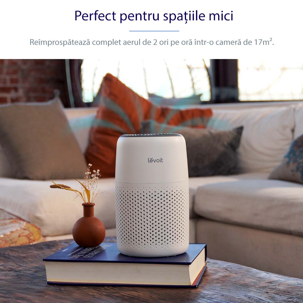 Purificator de aer Levoit Core Mini, Filtru 3 in 1 True HEPA, Panou Comanda Touch Screen, Alb - OVIX - Găsești soluții de încălzire, răcire și ventilare, toate integrate și controlabile dintr-o singură platformă.