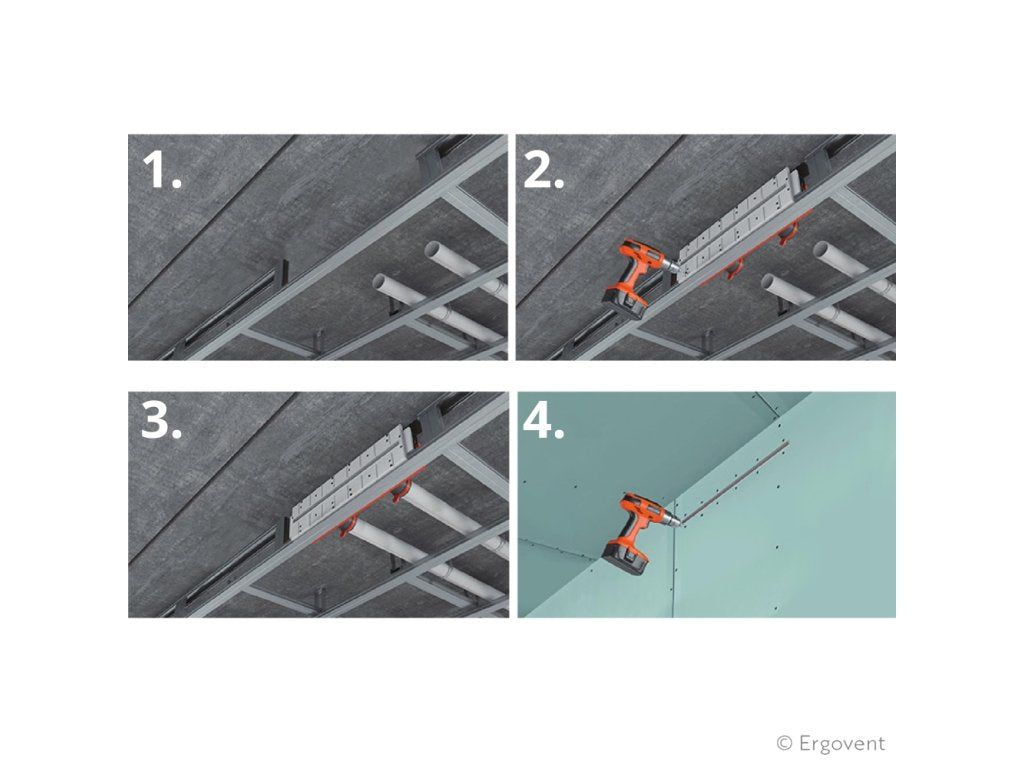 Grilă de ventilație încastrată în rigips Ergovent, LINEO 600 vertical, 75mm - OVIX - Găsești soluții de încălzire, răcire și ventilare, toate integrate și controlabile dintr-o singură platformă.