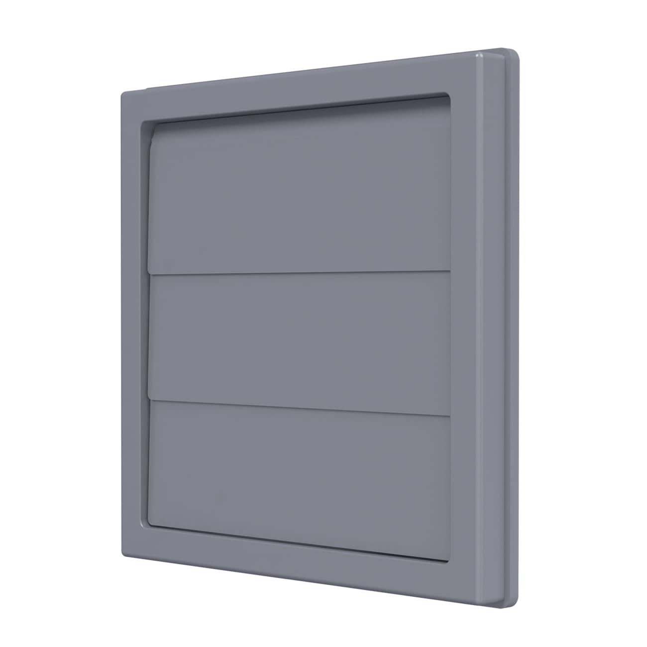 Grila ventilatie patrata cu clapeta antiretur, Diametru Ø125mm, exterior 150x150, ASA plastic Grey - OVIX - Găsești soluții de încălzire, răcire și ventilare, toate integrate și controlabile dintr-o singură platformă.