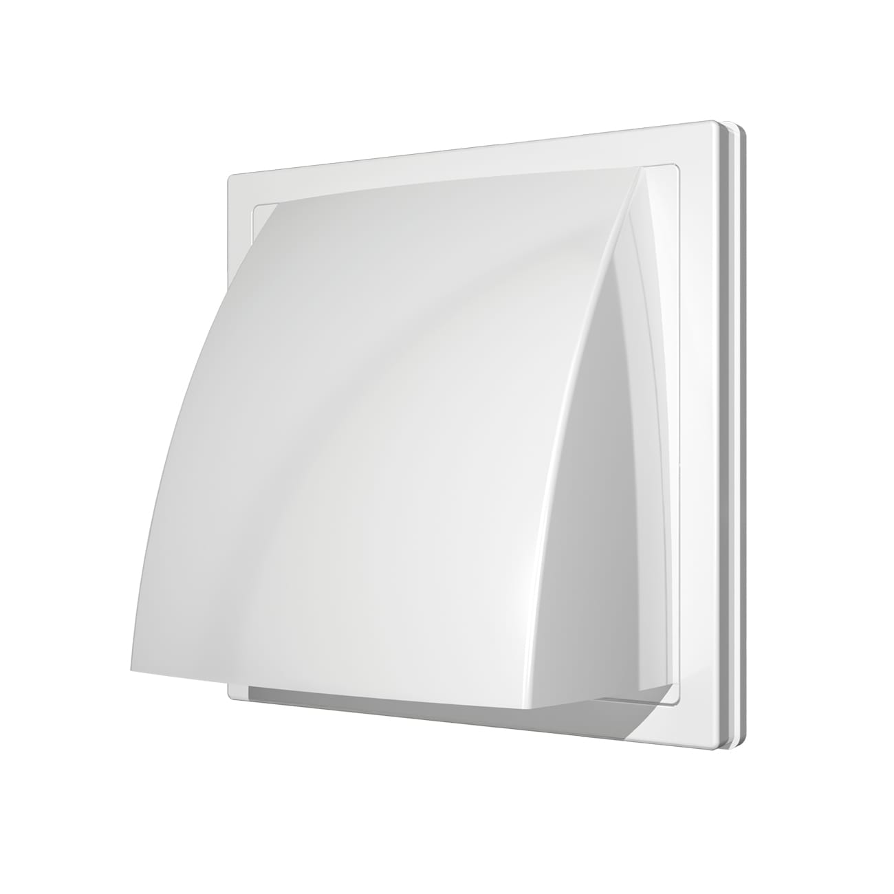 Grila ventilatie Ø100mm patrata cu clapeta antiretur, exterior 150x150, ASA plastic Alb - OVIX - Găsești soluții de încălzire, răcire și ventilare, toate integrate și controlabile dintr-o singură platformă.