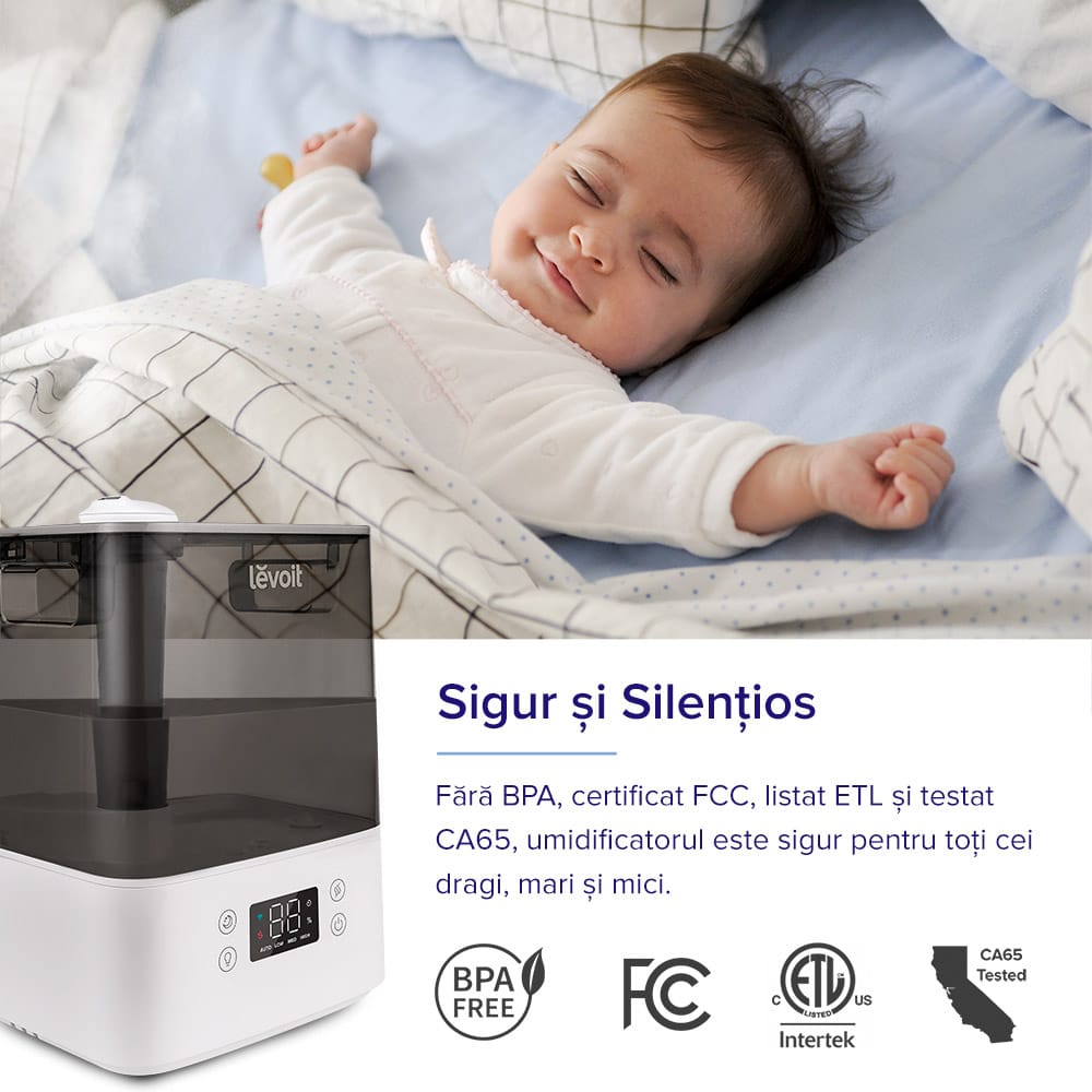 Umidificator de aer LEVOIT Classic 300S, Rezervor 6L, Super Silentios, Aplicatie Smart, Senzor Umiditate, Functie AUTO, Aromaterapie, Autonomie 60 ore, Gray - OVIX - Găsești soluții de încălzire, răcire și ventilare, toate integrate și controlabile dintr-o singură platformă.