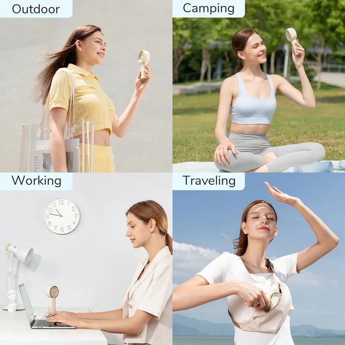 Ventilator portabil de mână JISULIFE, Life5, autonomie 2-7h, baterie 2000mAh, 3 viteze, încărcare rapidă, Alb - OVIX - Găsești soluții de încălzire, răcire și ventilare, toate integrate și controlabile dintr-o singură platformă.