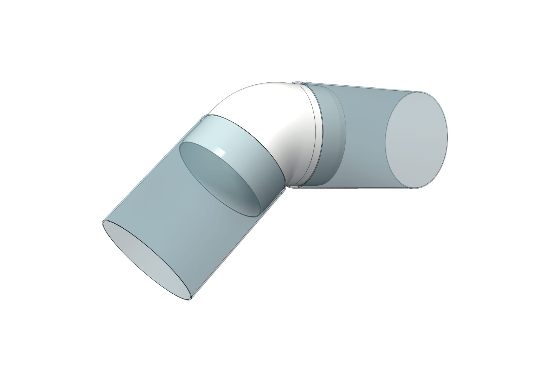Cot Tubulatura Ø100mm, 45° PVC - OVIX - Găsești soluții de încălzire, răcire și ventilare, toate integrate și controlabile dintr-o singură platformă.