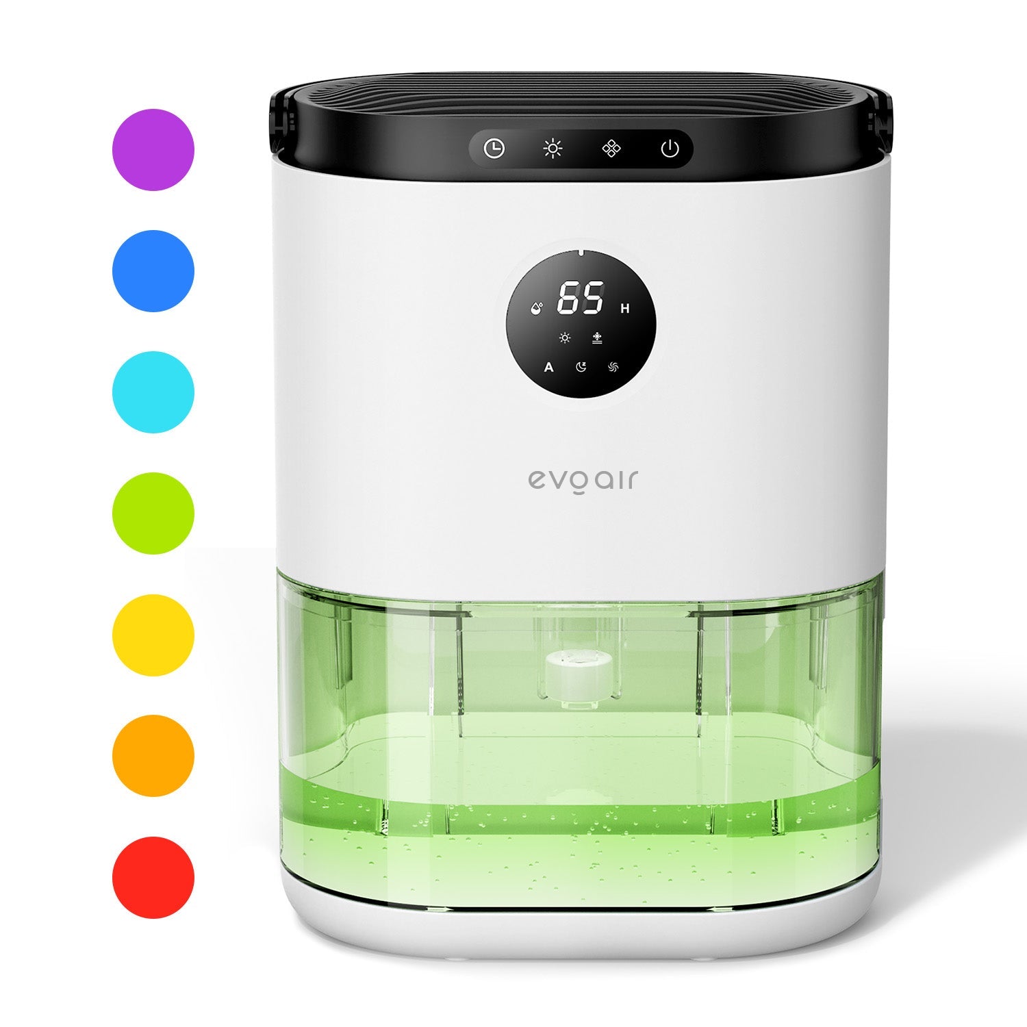Dezumidificator aer Evoair HUMIX560, 560ml/24h, Silențios, Senzor de umiditate, 3 Moduri funcționare, Lumină Ambientală în 7 culori, Rezervor 2.3l, Alb - OVIX - Găsești soluții de încălzire, răcire și ventilare, toate integrate și controlabile dintr-o singură platformă.