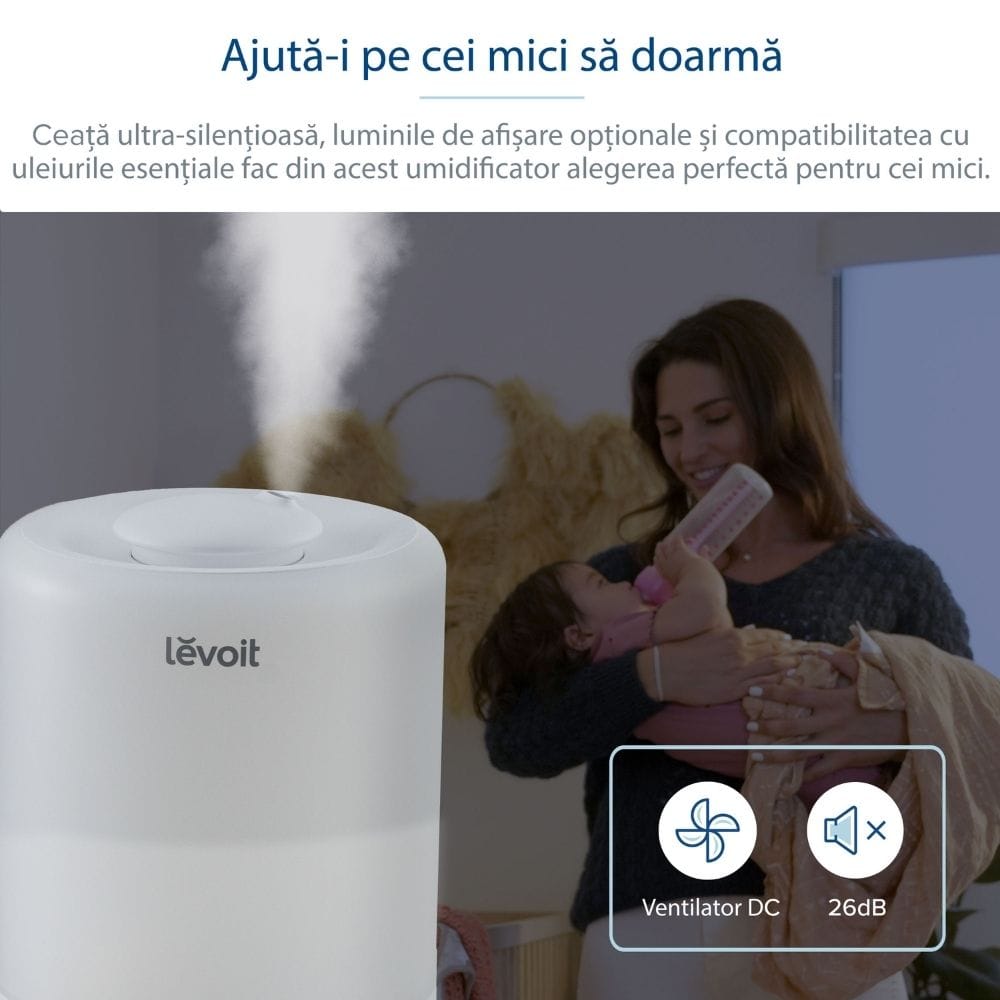 Umidificator de Aer LEVOIT Dual 200S, SMART, WI-FI Ultrasonic, Rezervor 3l, Silentios, Aromaterapie, Functie AUTO, Autonomie 25 Ore - OVIX - Găsești soluții de încălzire, răcire și ventilare, toate integrate și controlabile dintr-o singură platformă.