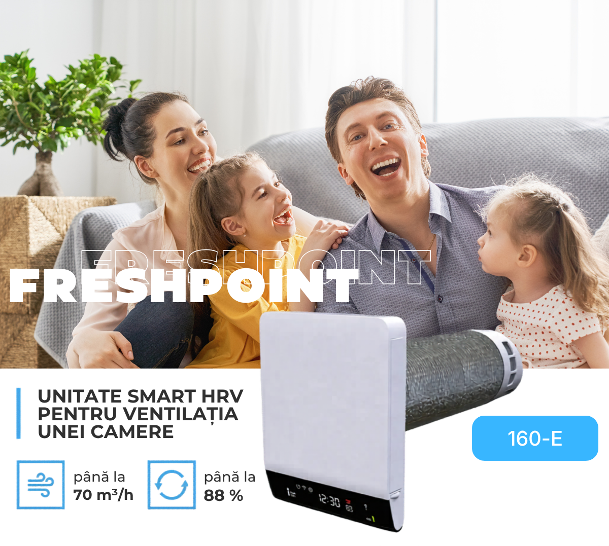 Recuperator Caldură BLAUBERG FRESHPOINT 160-E 70m3/h