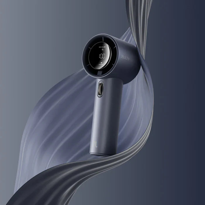Ventilator portabil de mână JISULIFE Pro1, autonomie 2-12h, baterie 3600mAh, 100 viteze, încărcare rapidă, Afișaj LED, Albastru - OVIX - Găsești soluții de încălzire, răcire și ventilare, toate integrate și controlabile dintr-o singură platformă.