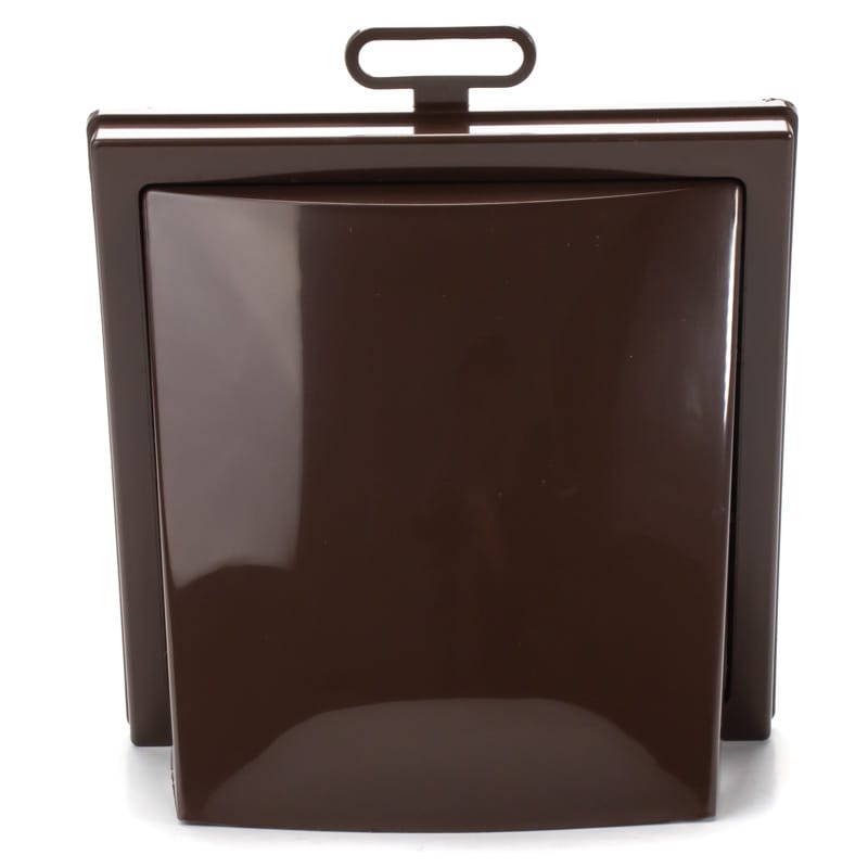 Grila ventilatie patrata cu clapeta antiretur, Diametru Ø125mm, exterior 150x150, ASA plastic Brown - OVIX - Găsești soluții de încălzire, răcire și ventilare, toate integrate și controlabile dintr-o singură platformă.
