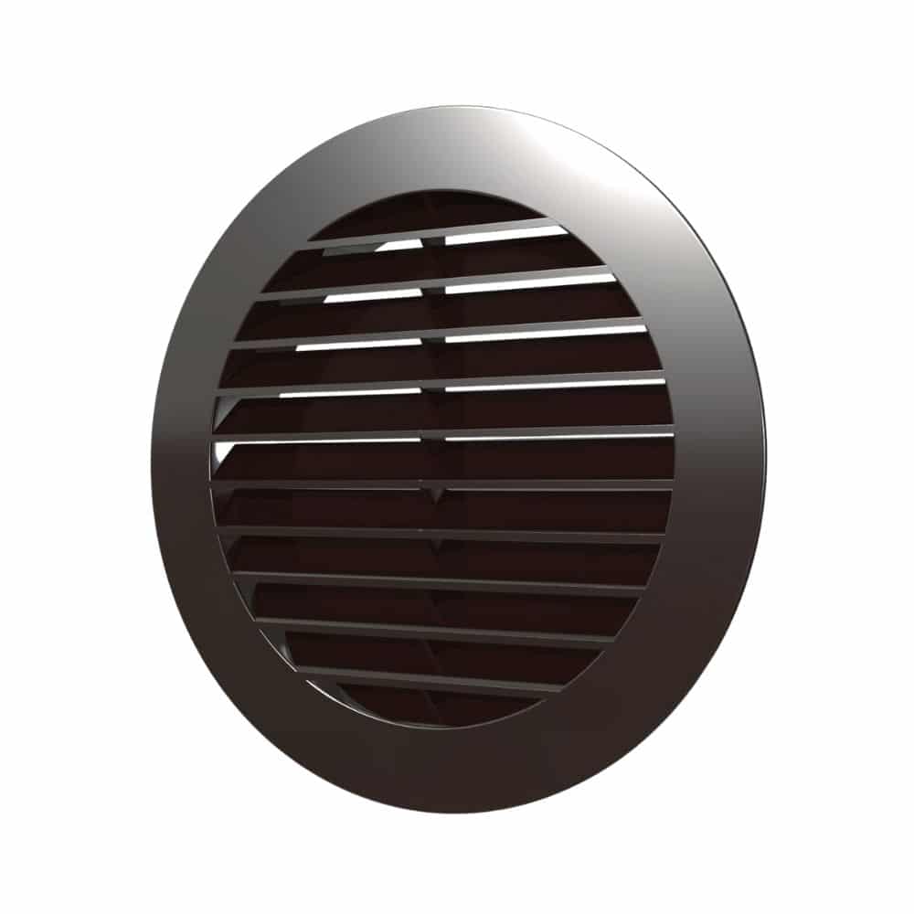 Grila ventilatie rotunda Ø100mm, exterior Ø130mm, ASA plastic Brown - OVIX - Găsești soluții de încălzire, răcire și ventilare, toate integrate și controlabile dintr-o singură platformă.