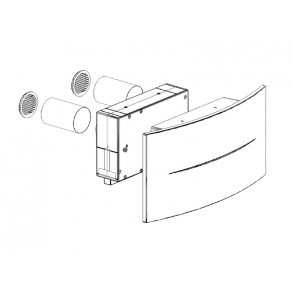 Recuperator de caldura Helty Flow Plus, Dublu Flux, Senzor Umiditate, Randament 91%, Filtru F7+G4