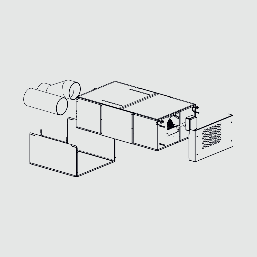 Helty Flow 600 Steel – montaj tavan sau perete (600 m³/h)