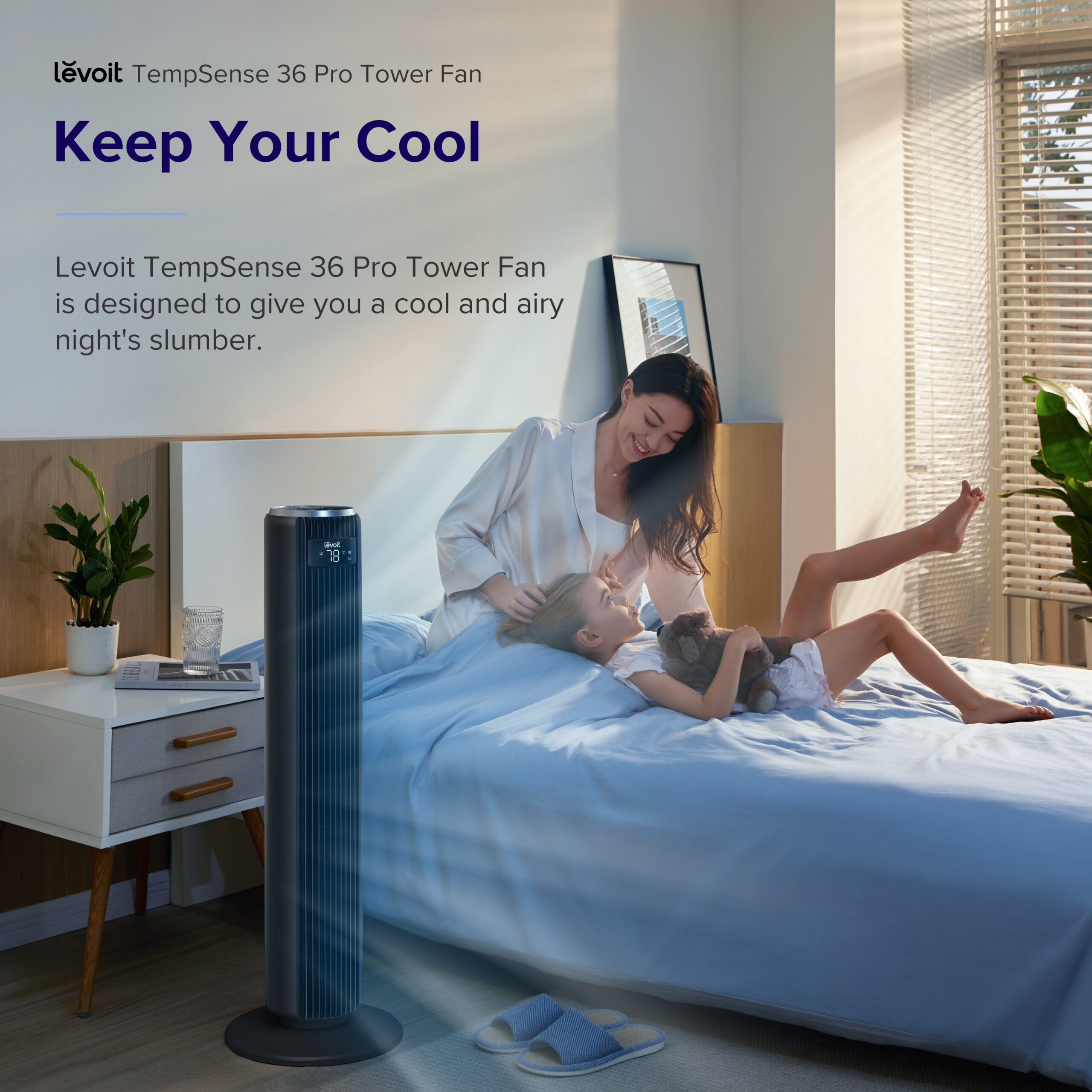 Ventilator turn Levoit, 92cm, 5 viteze, 4 moduri de funcționare, foarte silențios, telecomandă, negru - OVIX - Găsești soluții de încălzire, răcire și ventilare, toate integrate și controlabile dintr-o singură platformă.