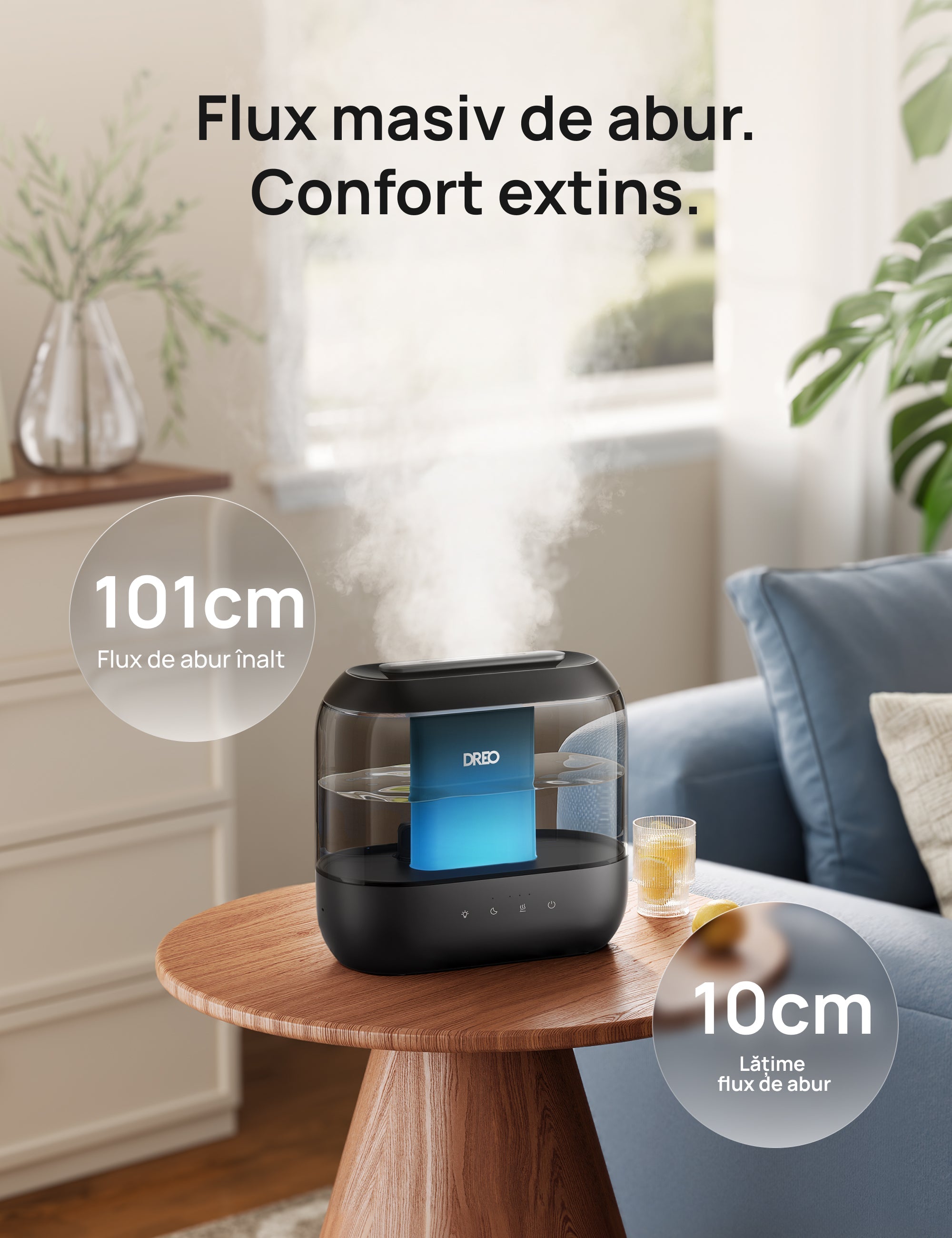 Umidificator Dreo 311S Smart, Wifi, Rezervor 4L,Capacitate de umidificare 250 ml/h, Ceata Rece, Autonomie 36 ore, Aromaterapie, Negru - OVIX - Găsești soluții de încălzire, răcire și ventilare, toate integrate și controlabile dintr-o singură platformă.
