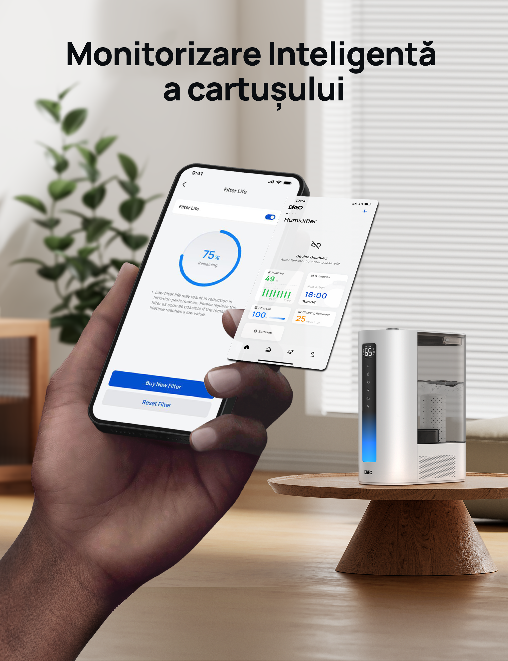Filtru HPA017 pentru umidificatorul Dreo 813S Smart HHM013S (Set 3 buc) - OVIX - Găsești soluții de încălzire, răcire și ventilare, toate integrate și controlabile dintr-o singură platformă.