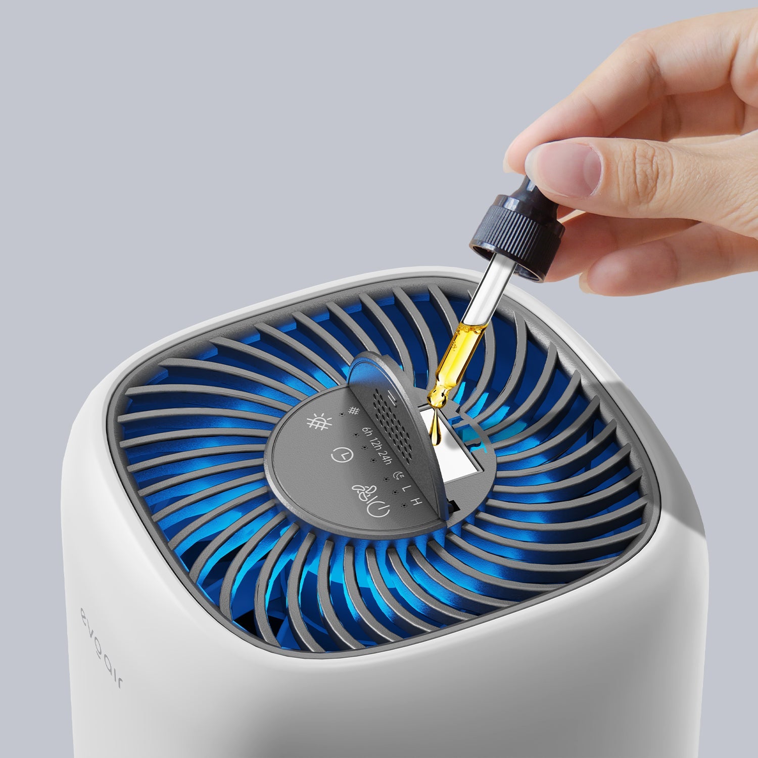 Purificator de aer Evoair Nuvia, Filtru 3 in 1 True HEPA, Carbon Activ, 3 viteze, Mod Noapte, Aromaterapie, Lumină Ambientală, Timer, Indicator Murdărie Filtru, Alb - OVIX - Găsești soluții de încălzire, răcire și ventilare, toate integrate și controlabile dintr-o singură platformă.