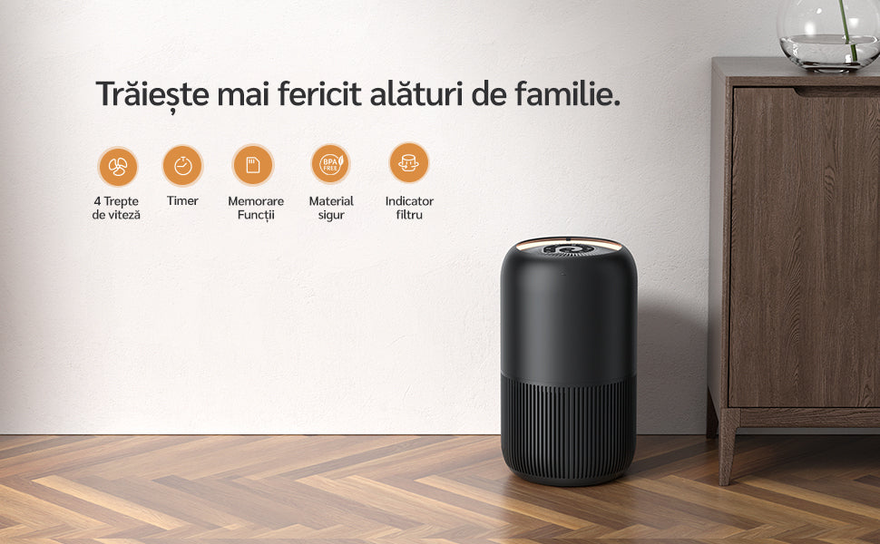 Purificator de aer Evoair, YuvoSpin, Lampă UV-C, Filtru 3in1, True Hepa, Carbon Activ, Pre-filtru, 4 viteze, Funcție Polen/Animale, Mod Noapte, Blocare Ecran, Lumină Ambientală, Alb - OVIX - Găsești soluții de încălzire, răcire și ventilare, toate integrate și controlabile dintr-o singură platformă.