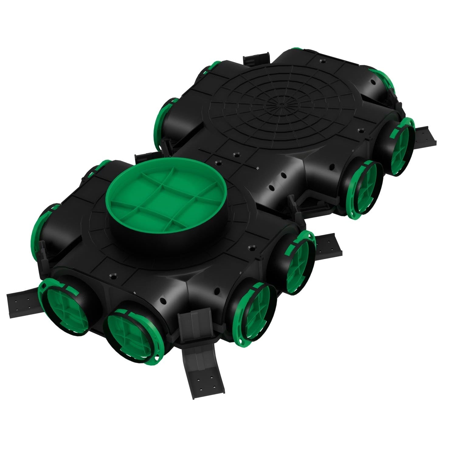 Cutie de distribuție - Ø160 / 12xØ75 Awenta, Negru - OVIX - Găsești soluții de încălzire, răcire și ventilare, toate integrate și controlabile dintr-o singură platformă.