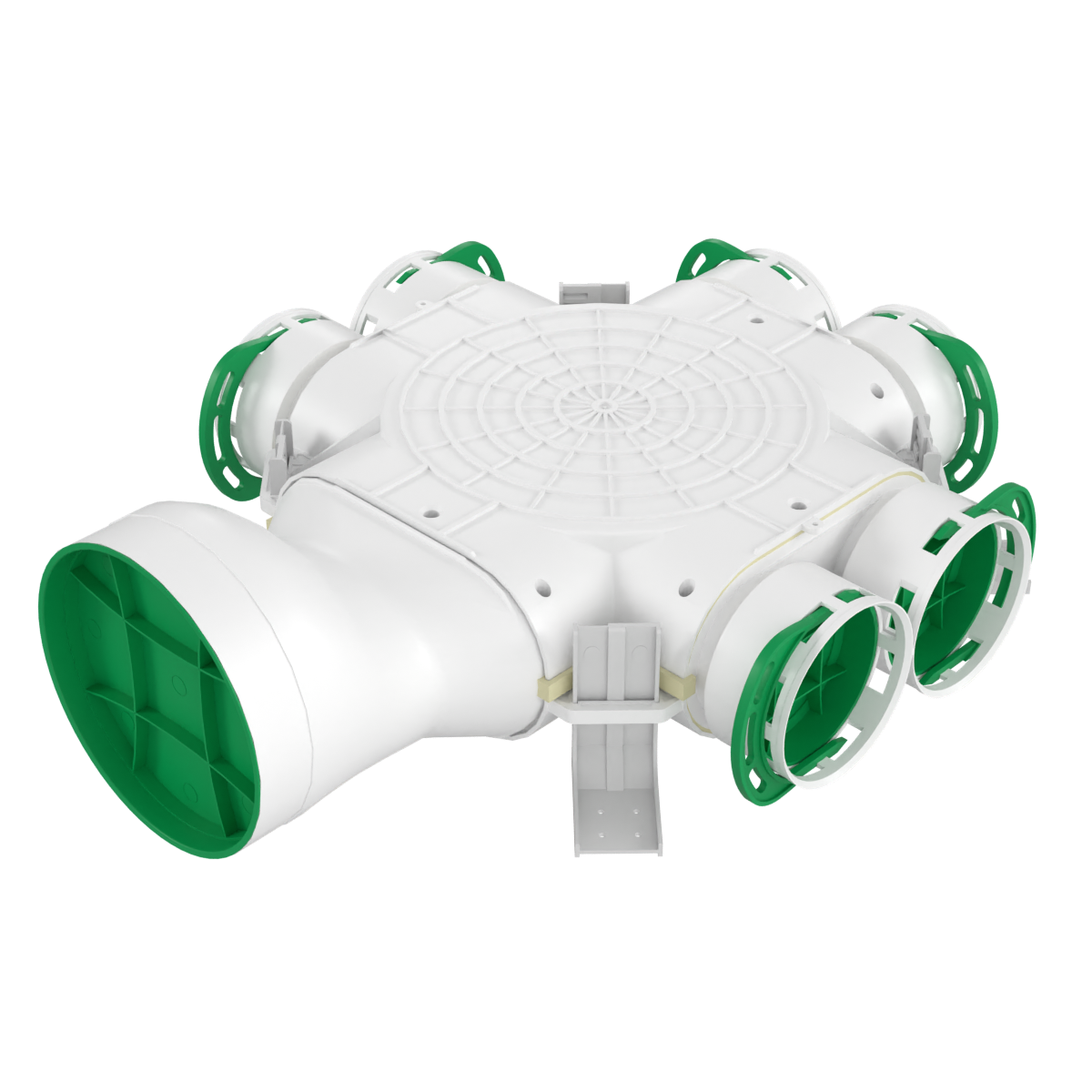 Cutie distributie racord lateral Awenta, VCB160-6/90, Ø160-6x90 - OVIX - Găsești soluții de încălzire, răcire și ventilare, toate integrate și controlabile dintr-o singură platformă.