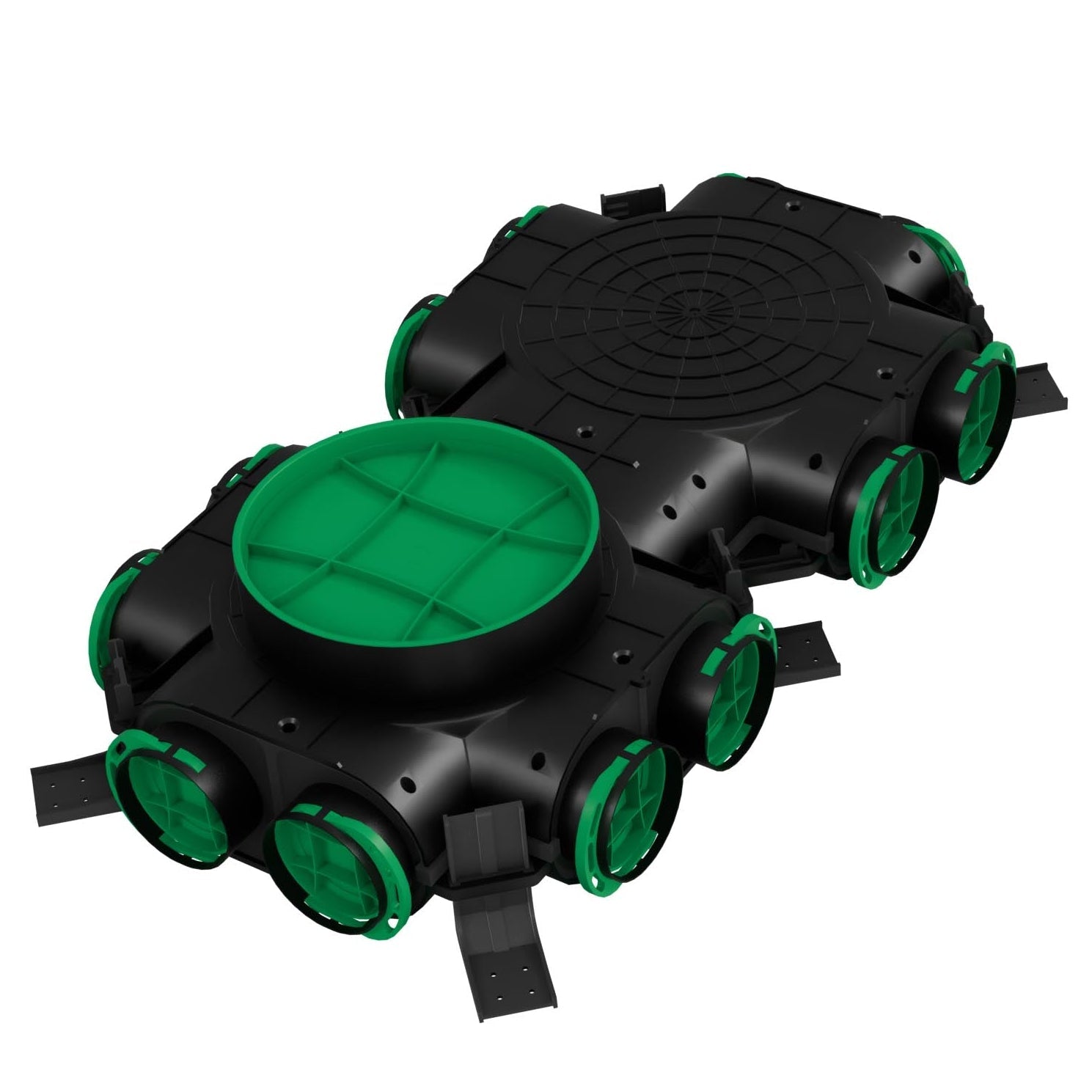 Cutie de distribuție - Ø200 / 12xØ75 Awenta, Negru - OVIX - Găsești soluții de încălzire, răcire și ventilare, toate integrate și controlabile dintr-o singură platformă.