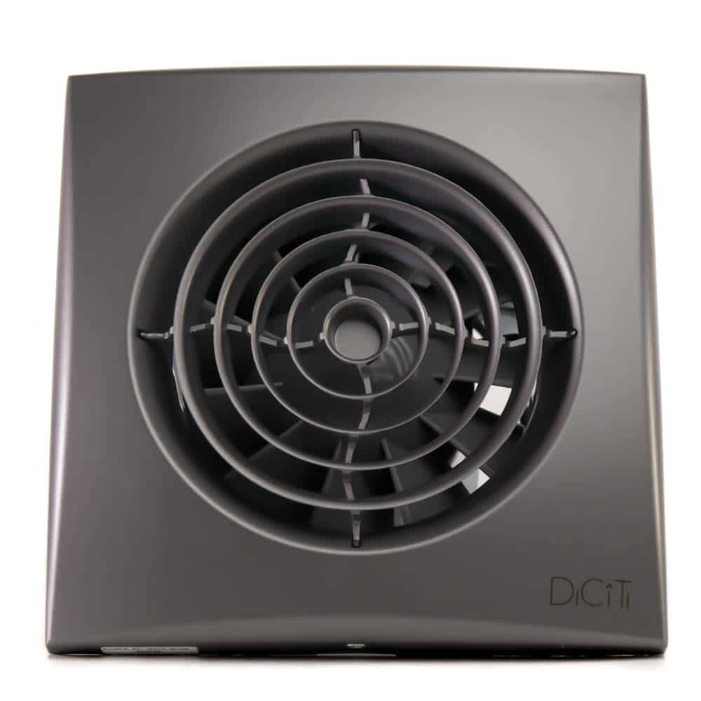 Ventilator baie AURA 4C Silent, Clapeta antiretur, Garantie 2 ani, Motor Long Life 40000h, Debit 90mc/h, Ø100mm, Dark Gray Metal - OVIX - Găsești soluții de încălzire, răcire și ventilare, toate integrate și controlabile dintr-o singură platformă.