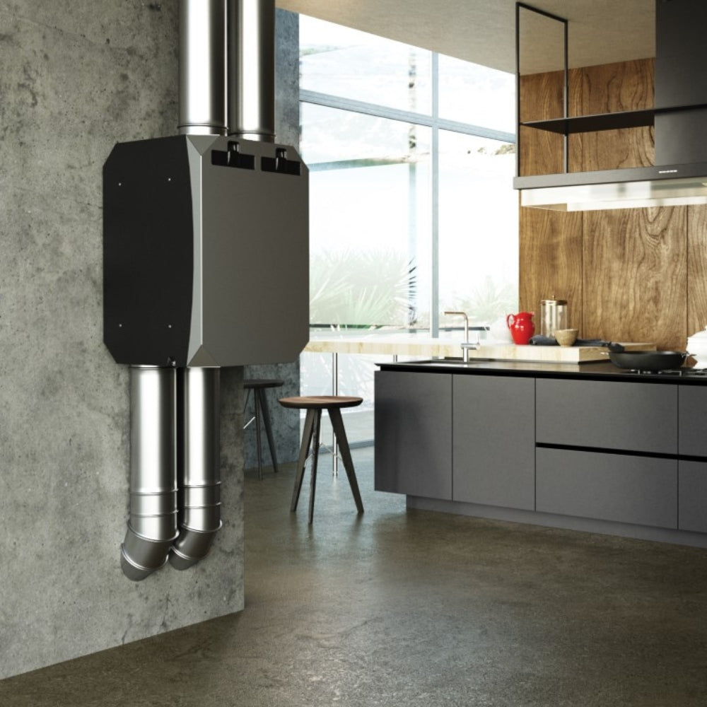 Centrală de ventilație cu recuperare de căldura BSK NOTUS 350 V1, cu preheater de 1000W, pentru perete