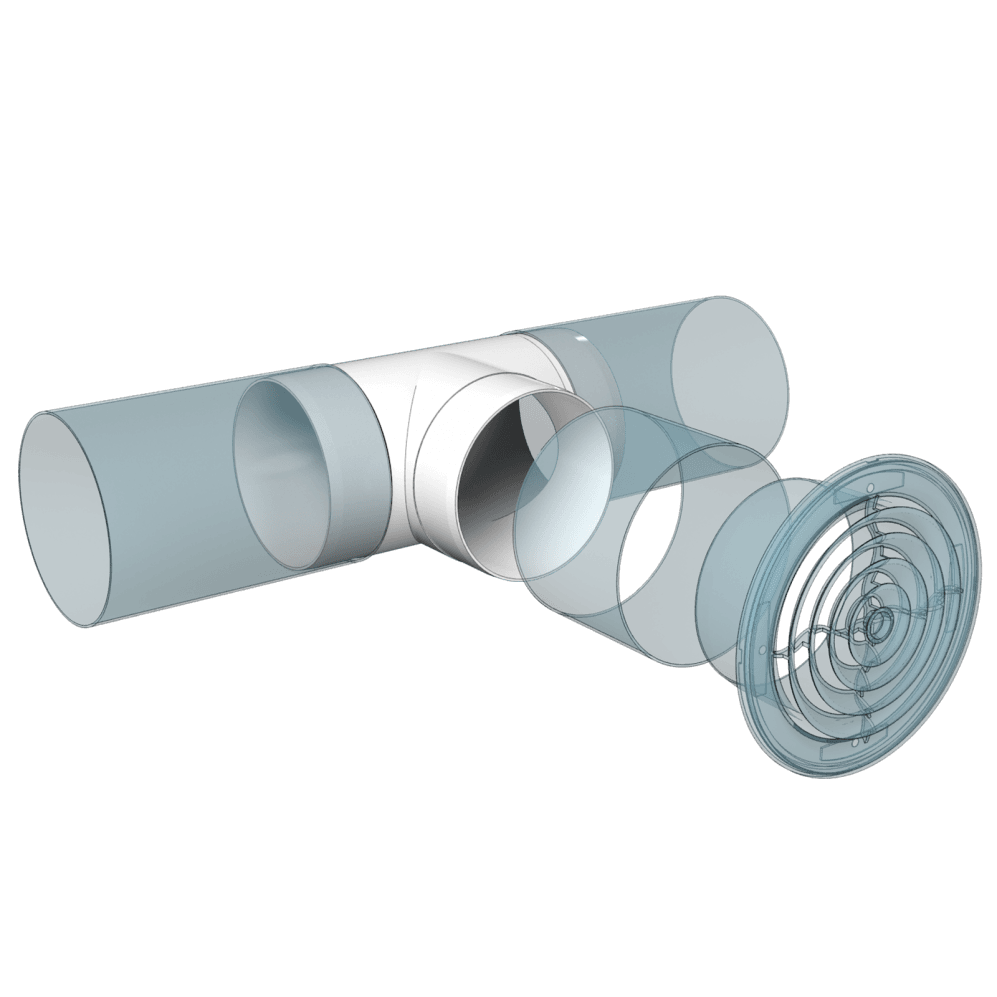 TEU TUBULATURA, 160/160mm, PVC - OVIX - Găsești soluții de încălzire, răcire și ventilare, toate integrate și controlabile dintr-o singură platformă.