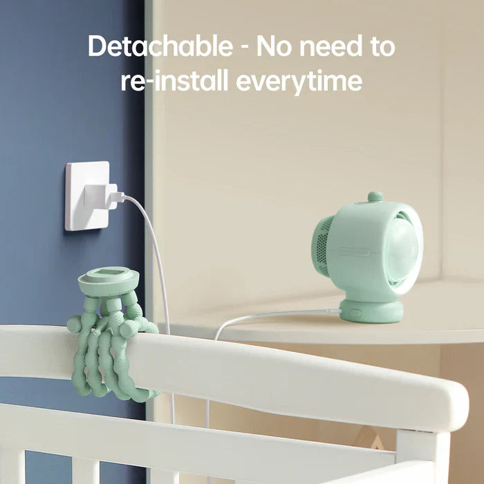 Ventilator portabil pentru cărucior JISULIFE, Life 2, autonomie 2-11.5h, baterie 4000mAh, 5 viteze, încărcare rapidă, Verde mentă - OVIX - Găsești soluții de încălzire, răcire și ventilare, toate integrate și controlabile dintr-o singură platformă.