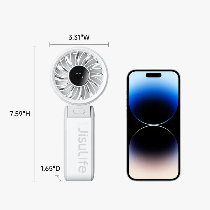 Ventilator portabil de mână JISULIFE, Life7,, autonomie 3.5-19h, baterie 5000mAh, 5 viteze, încărcare rapidă, Roz - OVIX - Găsești soluții de încălzire, răcire și ventilare, toate integrate și controlabile dintr-o singură platformă.
