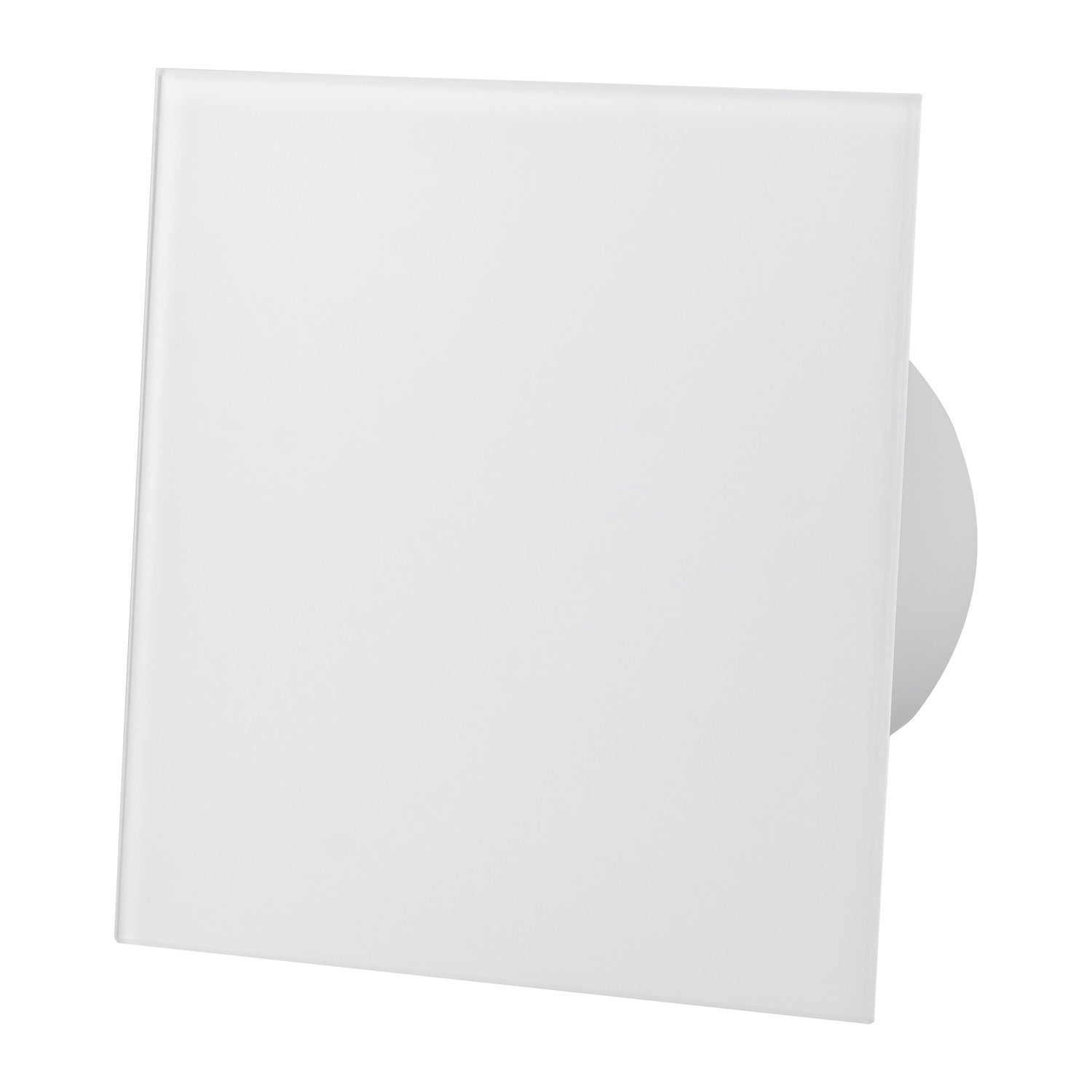 Ventilator baie dRim Ø100 S, Super Silent, Debit 93 m3/h, Panou sticla schimbabil, clapeta antiretur, Garantie 2 ani, Alb