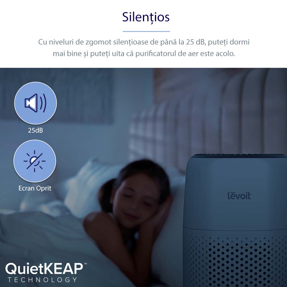 Purificator de aer Levoit Core Mini, Filtru 3 in 1 True HEPA, Panou Comanda Touch Screen, Alb - OVIX - Găsești soluții de încălzire, răcire și ventilare, toate integrate și controlabile dintr-o singură platformă.