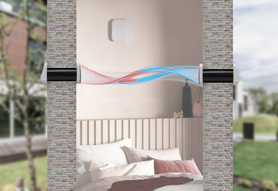 Recuperator de caldura BSK, Zephyr Mini, ceramic, flux alternativ, 4 moduri functionare, 2 filtre G3, lungime tub 250-500mm, Ø94, gura de montare Ø110 - OVIX - Găsești soluții de încălzire, răcire și ventilare, toate integrate și controlabile dintr-o singură platformă.