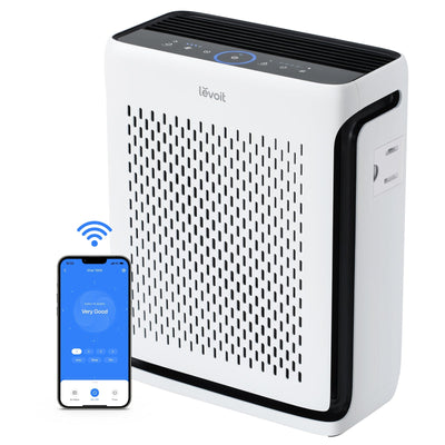 Purificator de aer Smart Levoit Vital 100S Wi-Fi, Filtru True HEPA, Carbon Activ, Acoperire până la 48 m², Nivel Zgomot 23 dB, Senzor Calitate Aer, Mod Noapte, Alb - OVIX - Găsești soluții de încălzire, răcire și ventilare, toate integrate și controlabile dintr-o singură platformă.