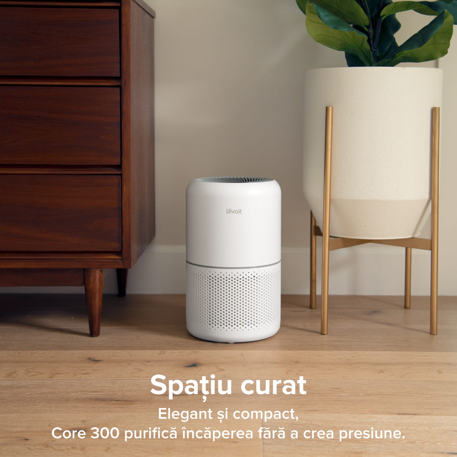 Purificator de Aer LEVOIT Core 300 True HEPA, Carbon Activ, Super Silent, Ozone Free, 3 trepte de viteza, panou comanda Touch Screen