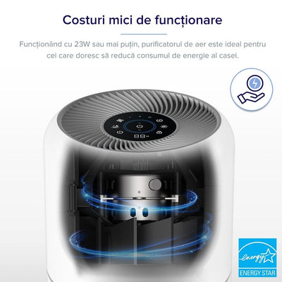 Purificator de aer Smart Levoit Core 300S Wi-Fi, Filtru 3 in 1 True HEPA, Carbon Activ, Senzor Calitate Aer, Mod Auto, Alexa, Google Home, Panou Comanda Touch Screen, Control Remote, Alb - OVIX - Găsești soluții de încălzire, răcire și ventilare, toate integrate și controlabile dintr-o singură platformă.