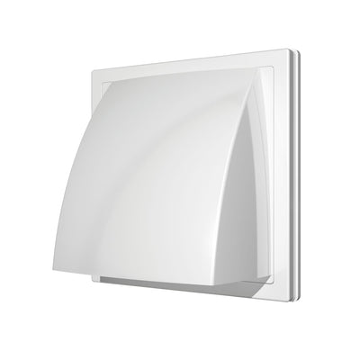 Grila ventilatie Ø125mm patrata cu clapeta antiretur, exterior 150x150, ASA plastic Alb - OVIX - Găsești soluții de încălzire, răcire și ventilare, toate integrate și controlabile dintr-o singură platformă.
