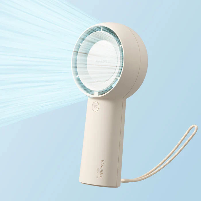 Ventilator portabil de mână JISULIFE, Life5 Plus, autonomie 3-15h, baterie 4000mAh, 5 viteze, încărcare rapidă, Bej