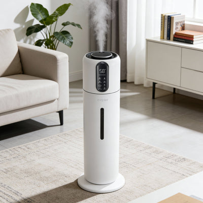 Umidificator Evoair STEAMIX8500 Smart, Wifi, Rezervor 8.5L, Capacitate de umidificare 300ml/h, Senzor umiditate, Mod Auto, Autonomie 28 ore, Lampă UVA, Aromaterapie, Indicator umiditate și temperatură, Telecomandă, Alb - OVIX - Găsești soluții de încălzire, răcire și ventilare, toate integrate și controlabile dintr-o singură platformă.