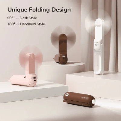 Ventilator portabil de mână JISULIFE, Life8 Plus, autonomie 11-46h, baterie 4500mAh, funcție Power Bank, lanternă LED, design pliabil, 3 viteze, încărcare rapidă, Verde mentă - OVIX - Găsești soluții de încălzire, răcire și ventilare, toate integrate și controlabile dintr-o singură platformă.