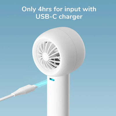 Ventilator portabil de mână JISULIFE, Life5, autonomie 2-7h, baterie 2000mAh, 3 viteze, încărcare rapidă, Alb - OVIX - Găsești soluții de încălzire, răcire și ventilare, toate integrate și controlabile dintr-o singură platformă.