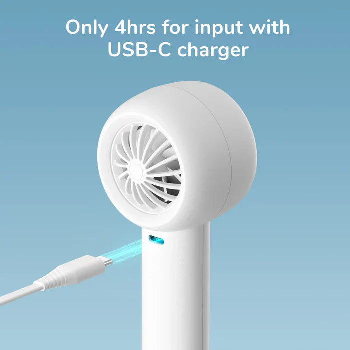 Ventilator portabil de mână JISULIFE, Life5, autonomie 2-7h, baterie 2000mAh, 3 viteze, încărcare rapidă, Alb - OVIX - Găsești soluții de încălzire, răcire și ventilare, toate integrate și controlabile dintr-o singură platformă.