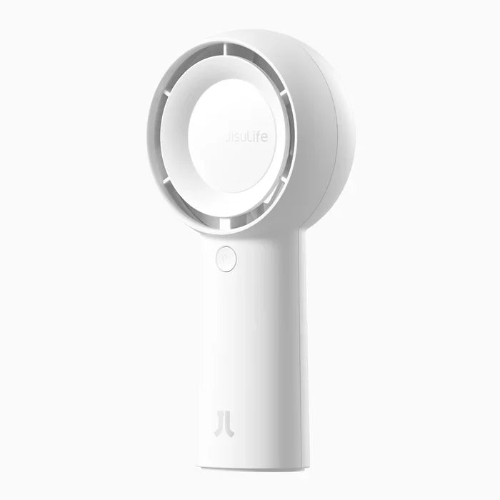 Ventilator portabil de mână JISULIFE, Life5 Plus, autonomie 3-15h, baterie 4000mAh, 5 viteze, încărcare rapidă, Alb