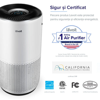 Purificator de aer Smart Levoit Core 400S Wi-Fi, Filtru 3 in 1 True HEPA, Carbon Activ, Senzor Calitate Aer, Mod Auto, Alexa, Google Home, Panou Comanda Touch Screen, Control Remote, Alb - OVIX - Găsești soluții de încălzire, răcire și ventilare, toate integrate și controlabile dintr-o singură platformă.