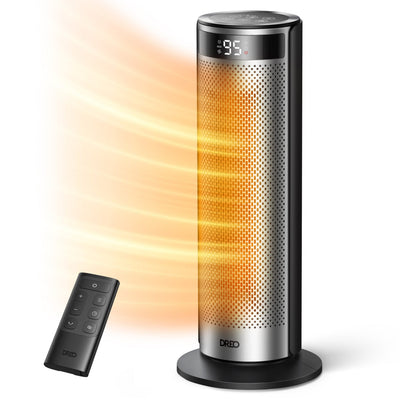 Aeroterma Dreo Solaris SH628, 2000W, Heater Ceramica, Termostat, Eco Mode, Funcție Ventilator, Oscilatie 70°, Timer 12h, Silentios, Display LED, Telecomanda, Negru&Argintiu - OVIX - Găsești soluții de încălzire, răcire și ventilare, toate integrate și controlabile dintr-o singură platformă.