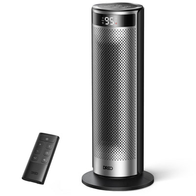 Aeroterma Dreo Solaris SH628, 2000W, Heater Ceramica, Termostat, Eco Mode, Funcție Ventilator, Oscilatie 70°, Timer 12h, Silentios, Display LED, Telecomanda, Negru&Argintiu - OVIX - Găsești soluții de încălzire, răcire și ventilare, toate integrate și controlabile dintr-o singură platformă.