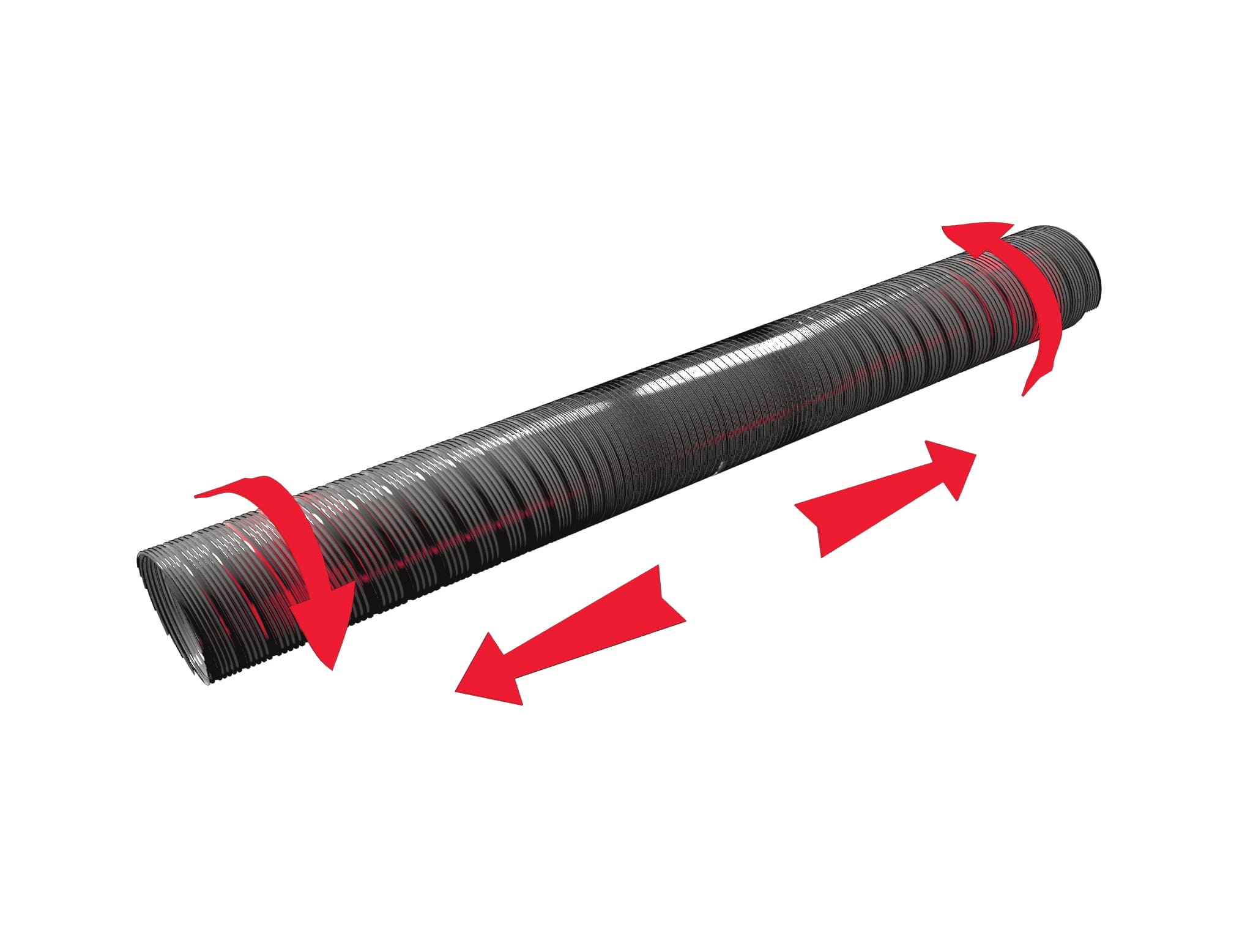 Tub flexibil aluminiu hotă (3M), Ø100mm