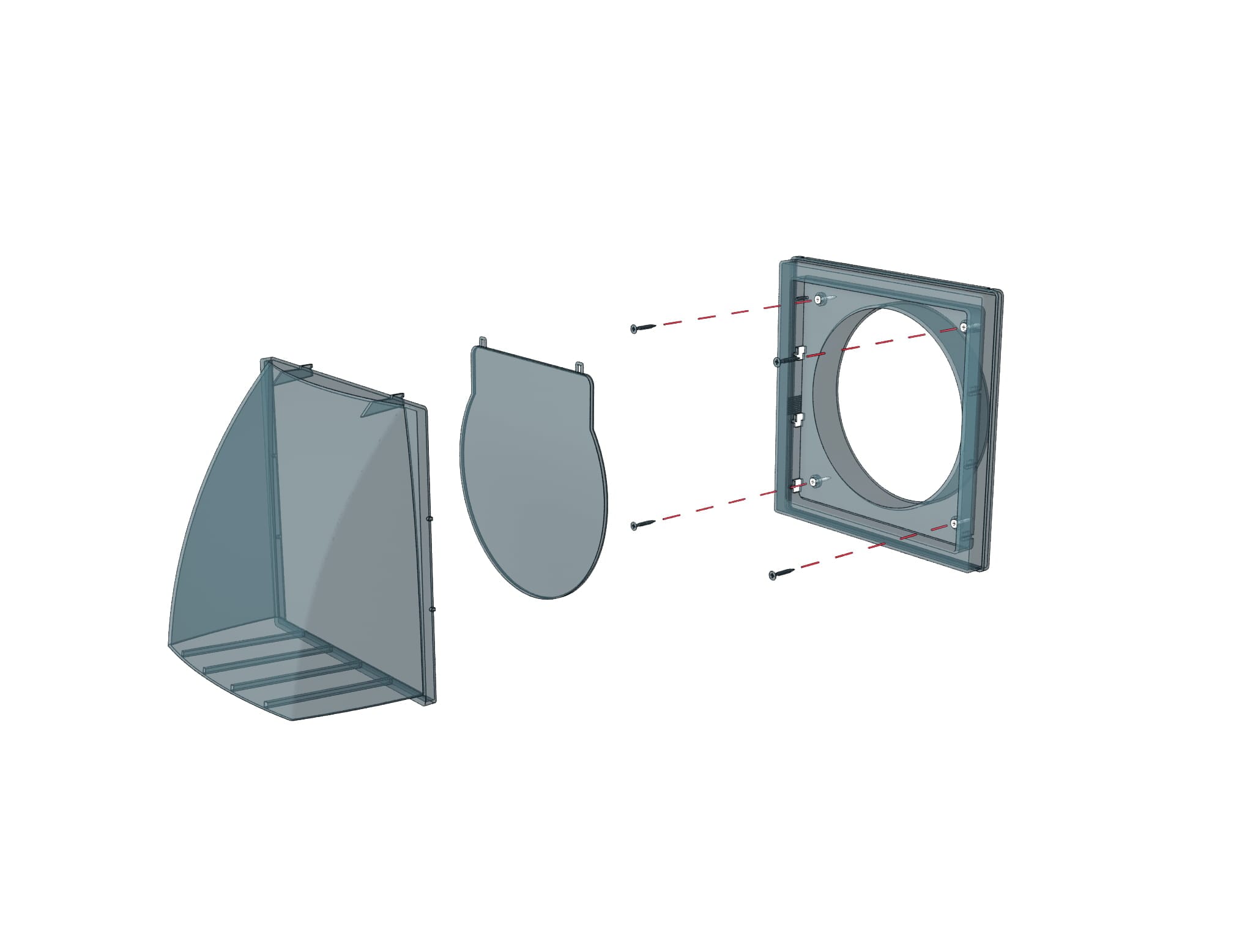 Grila ventilatie Ø125mm patrata cu clapeta antiretur, exterior 150x150, ASA plastic Alb