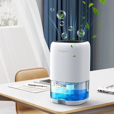 Dezumidificator aer Evoair HUMIX300, 300ml/24h, Silentios, Lumina Ambientală în 7 culori, Rezervor 1l, Alb - OVIX - Găsești soluții de încălzire, răcire și ventilare, toate integrate și controlabile dintr-o singură platformă.