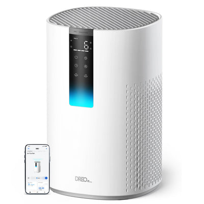 Purificator aer Dreo Macro 505S Smart, WI-FI, CADR 202 m³/h, Filtru 3 in 1 H13 True HEPA, Senzor calitate aer, Mod Auto, Mod de noapte, Lumină ambientală, 4 trepte de viteza, Timer, Până la 17 m2, Alb - OVIX - Găsești soluții de încălzire, răcire și ventilare, toate integrate și controlabile dintr-o singură platformă.