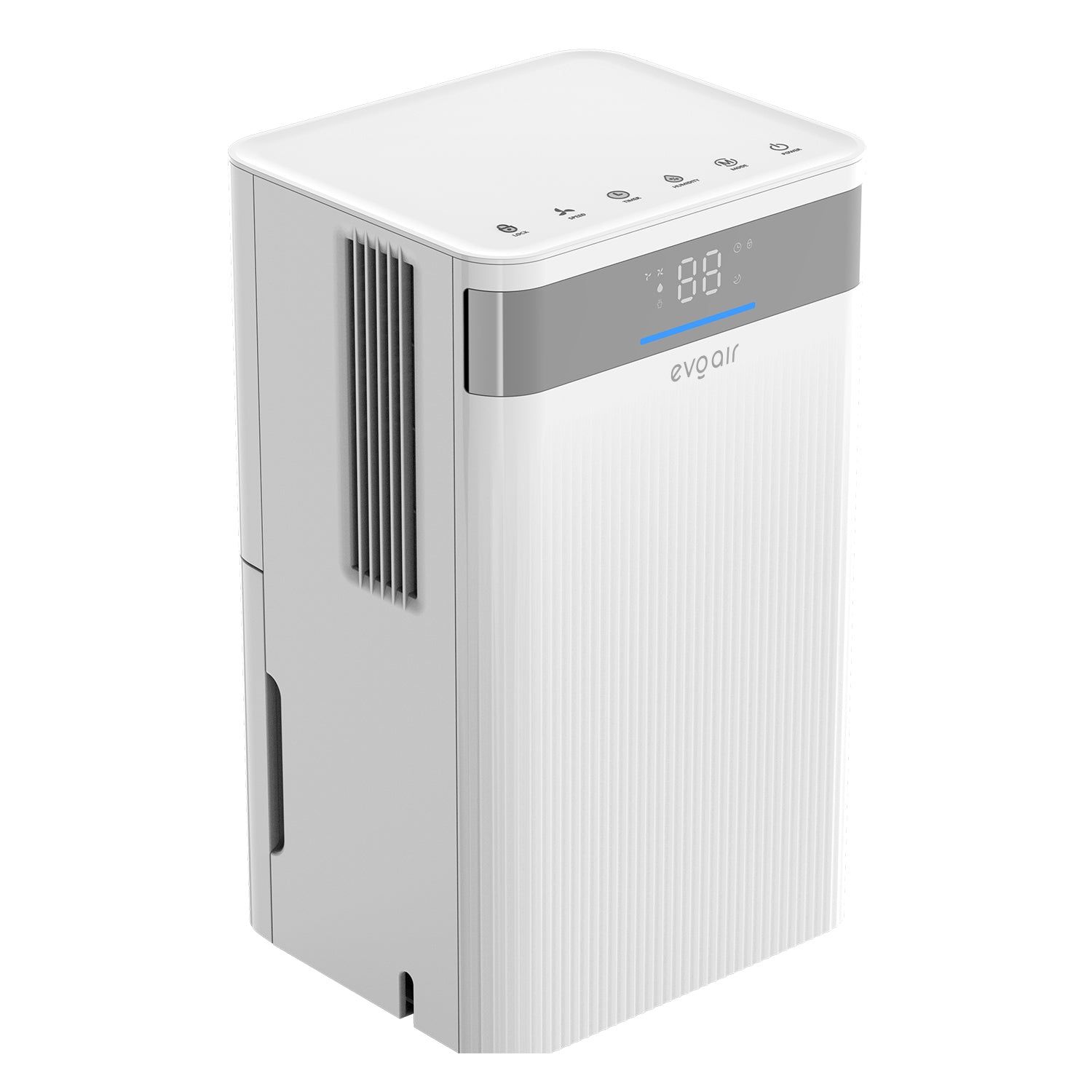 Dezumidificator Evoair ComfoDry10, 10l/24h, Silentios, Senzor de Umiditate, Uscare Rufe, Mod Noapte, Lumină Ambientală, Drenaj Continuu, Alb