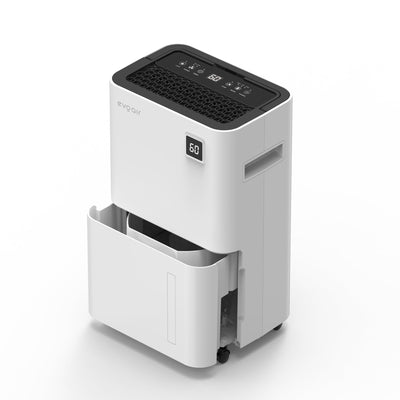 Dezumidificator Evoair, OptiDry 20, 20l/24h, Senzor de Umiditate, Functie Memorie, Uscare Rufe, Rezervor 2l, Display digital, Alb - OVIX - Găsești soluții de încălzire, răcire și ventilare, toate integrate și controlabile dintr-o singură platformă.